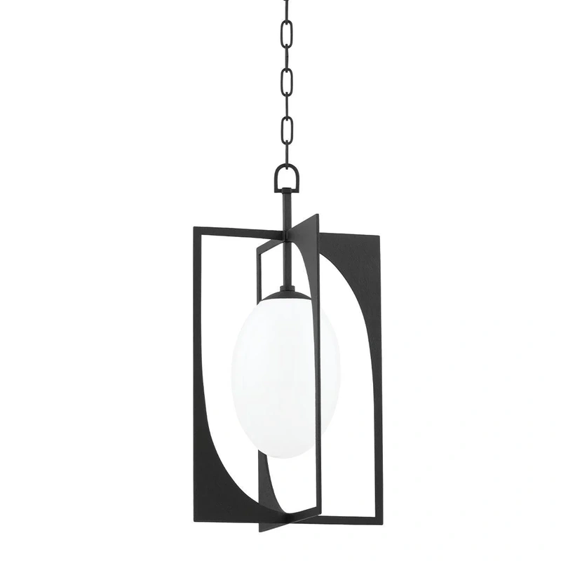 Enzo 1 Light Small Lantern // Black Iron