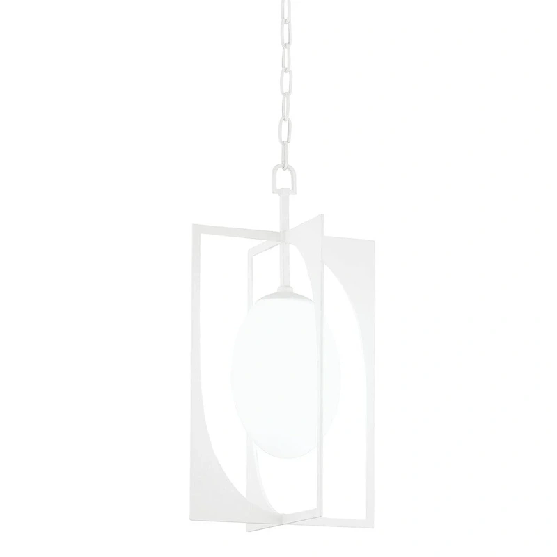 Enzo 1 Light Small Lantern // Gesso White