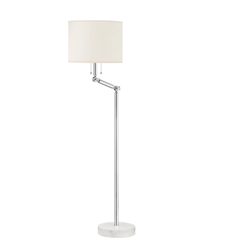 Essex 2 Light Floor Lamp // Polished Nickel