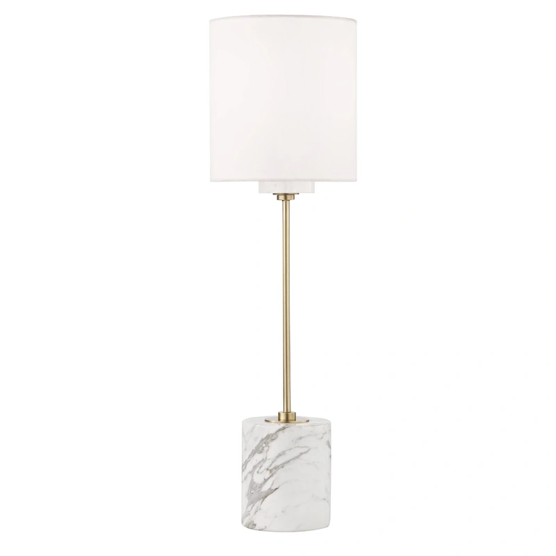 Fiona 1 Light Table Lamp with a Marble Base // Aged Brass