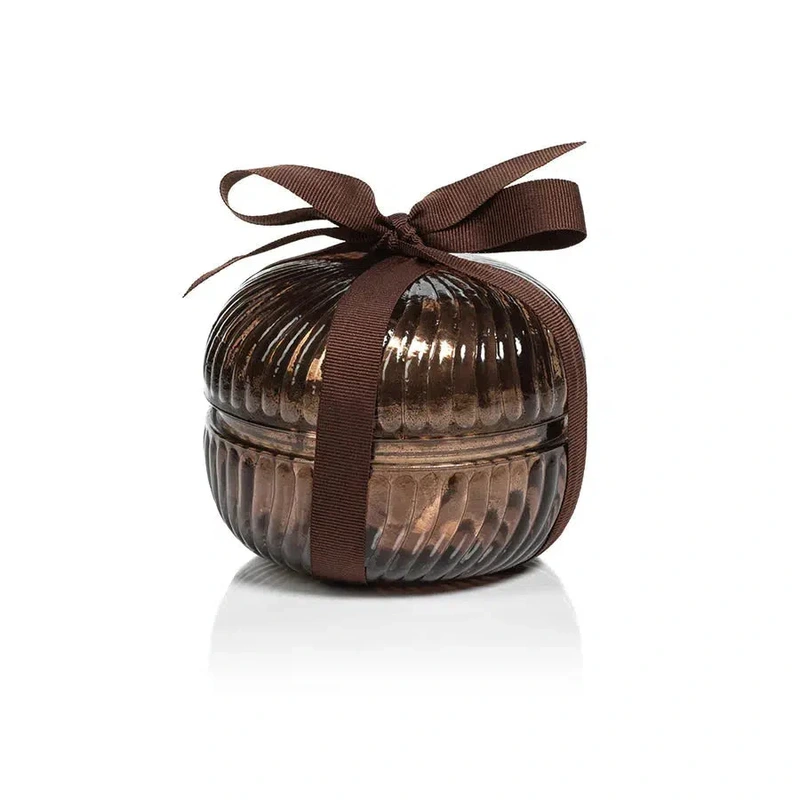 Fluted Round Glass Candle // Spiced Bourbon Old Fashioned