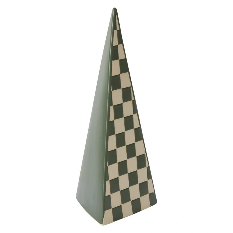 Green Checker Tree Figurine // 2 Sizes