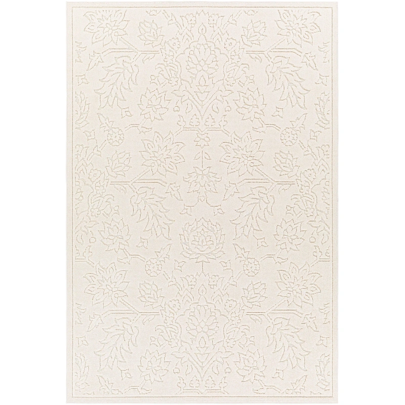 Greenwich Floral Outdoor Rug // White & Cream