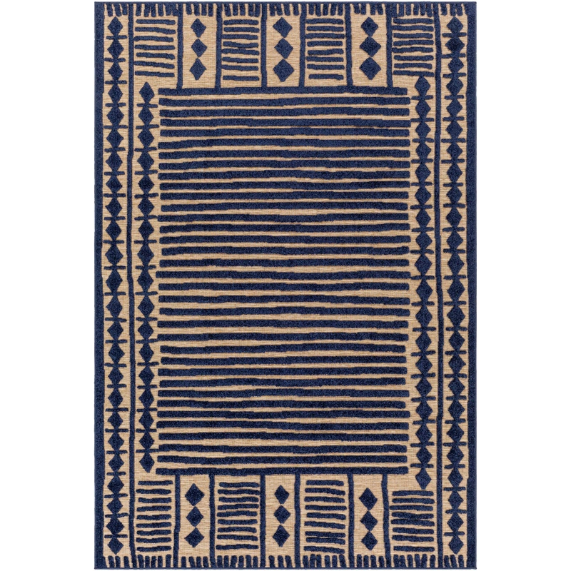 Greenwich Outdoor Rug // Blue & Tan