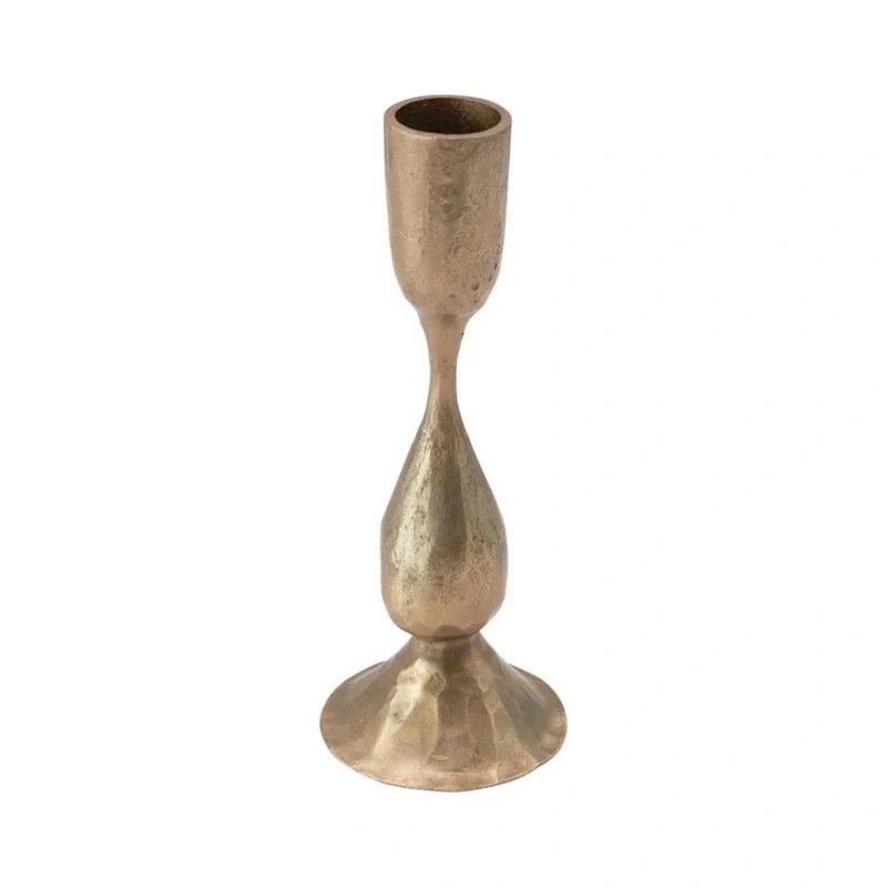 Hand-Forged Brass Hourglass Taper Holder