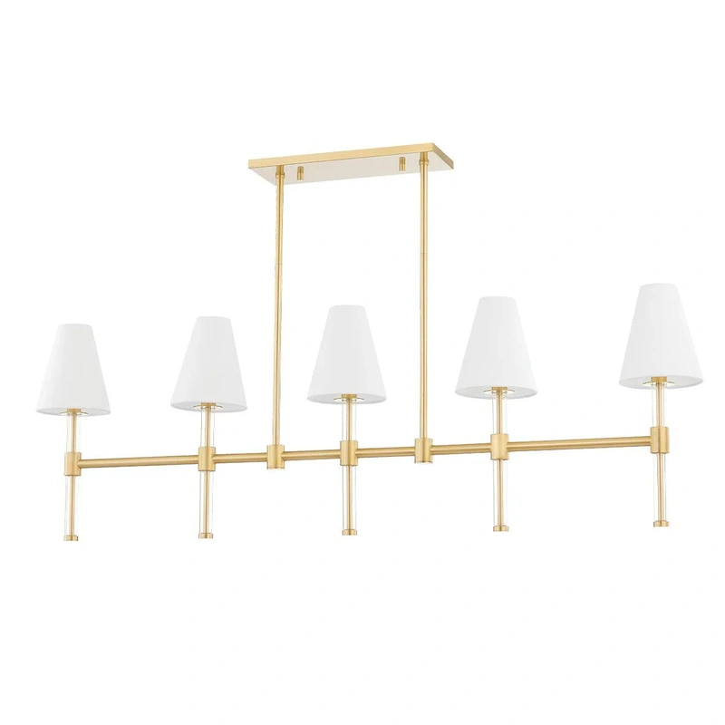 Janelle 5 Light Island // Aged Brass