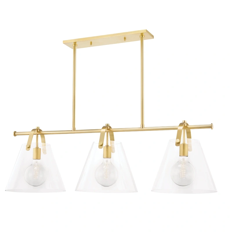 Karin 3 Light Linear // Aged Brass