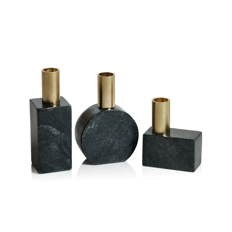 Marikina Marble Candle Holder // Black