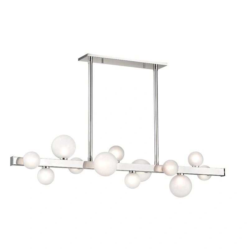 Mini Hinsdale 12 Light Island // Polished Nickel