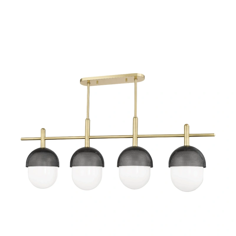 Nyack 4 Light Island Light // Aged Brass & Black