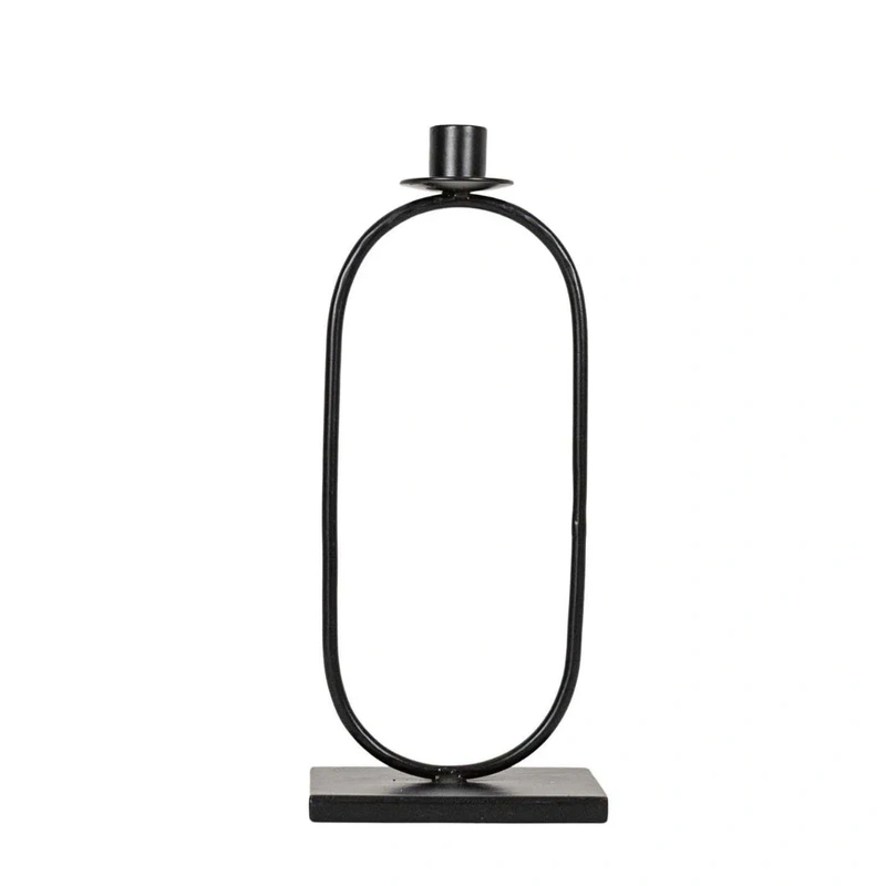 Oval Taper Candle Holder // Black