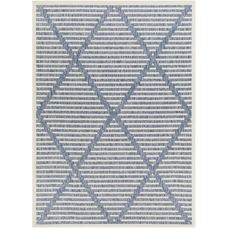 San Diego Diamond Outdoor Rug // Blue & White