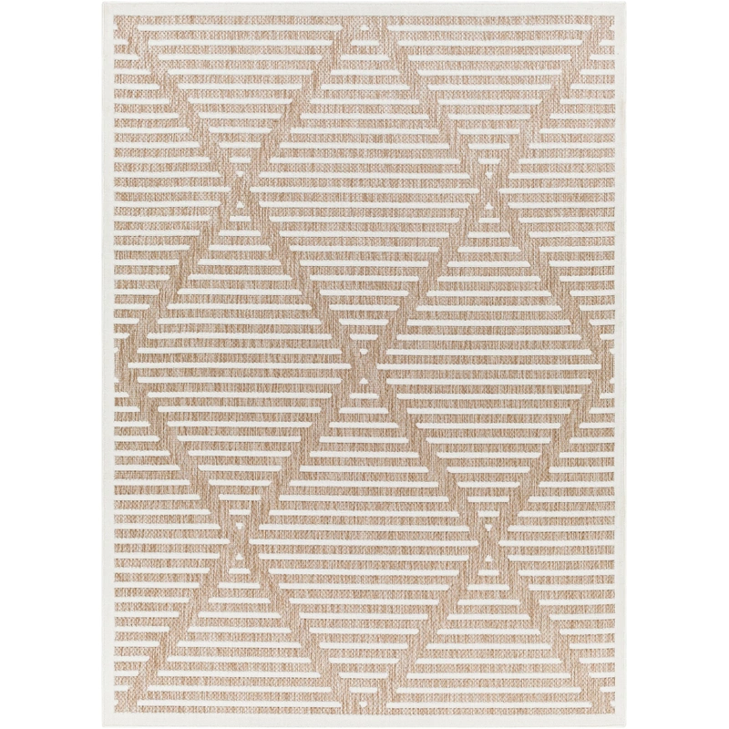 San Diego Diamond Outdoor Rug // Cream & Tan