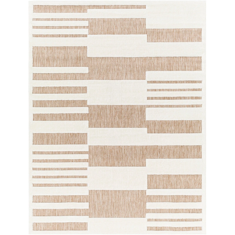 San Diego Lined Outdoor Rug // Beige & Tan