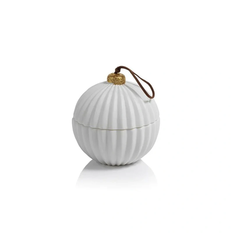 Siberian Fir Porcelain Ornament Candle // Ribbed