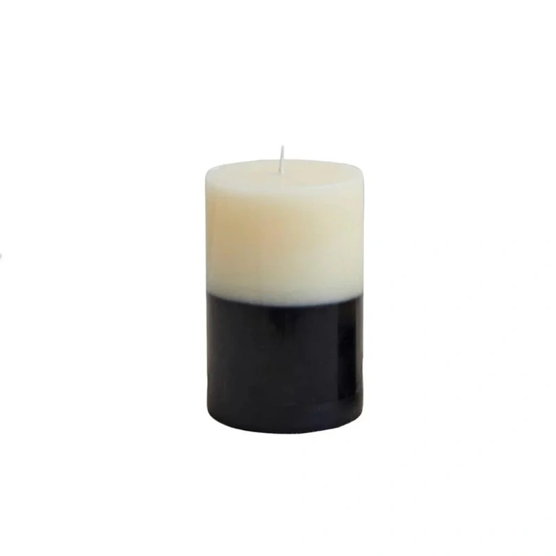 Two-Tone Pillar Candle // Cream & Black